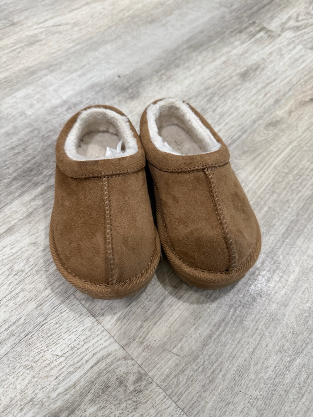 Cat & Jack Brown Faux-Suede Kids Slip-On Slippers